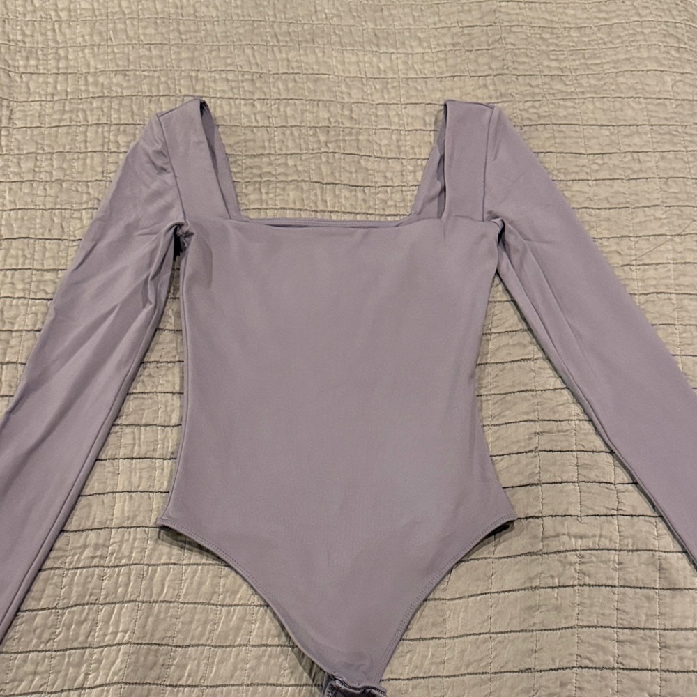 Aritzia Babaton long sleeve grey bodysuit